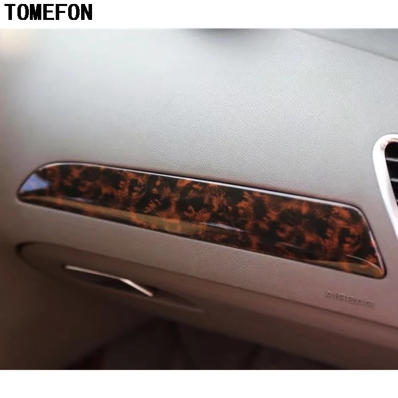 TOMEFON ABS Plastic Brown Special Classic Front Gear Shif Panel Frame Window Switch Handle Interior Parts For Audi A4L 2009-2016