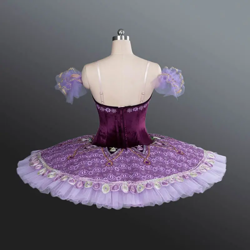 Purple Velvet Lilac Fairy Variation Cosutume Sleeping Beauty Fairy Professional Ballet Tutus BT896