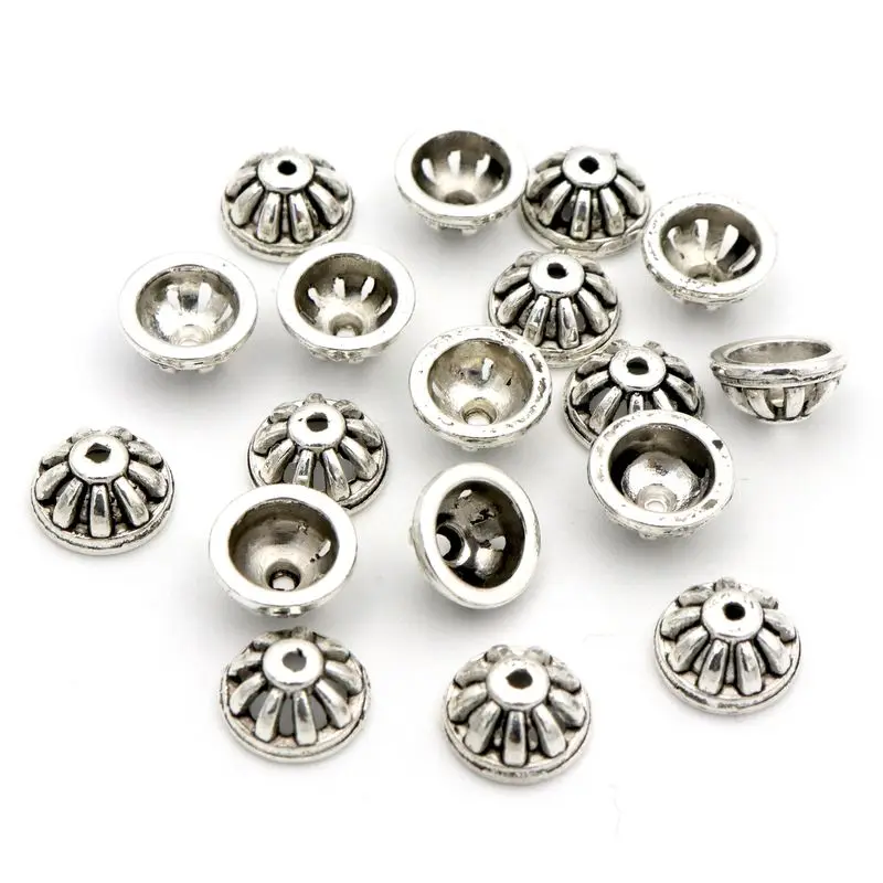 50Pcs 10x5mm Hollow Bowl Loose Sparer End Bead Caps for Jewelry Making Finding Diy Beadworks Accessories Component Wholesale