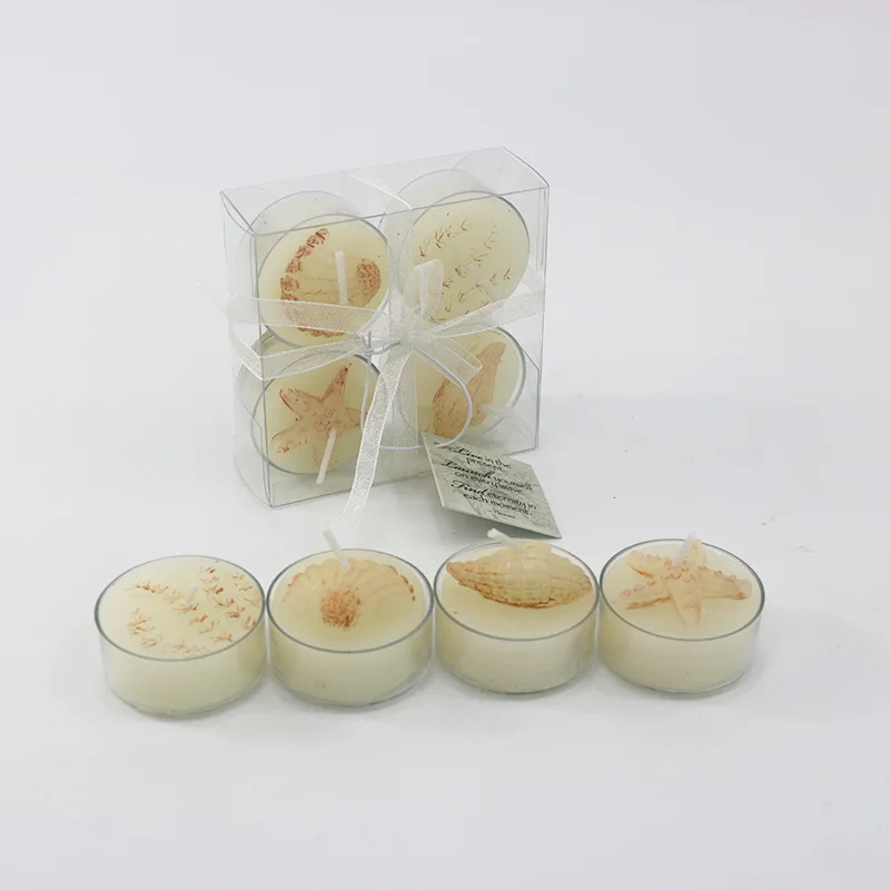 

Ocean Shell/Starfish/Conch/Seaweed Smokeless Candles Romantic Love Wax Candle Tealight for Birthday Party Wedding Spa Decoration