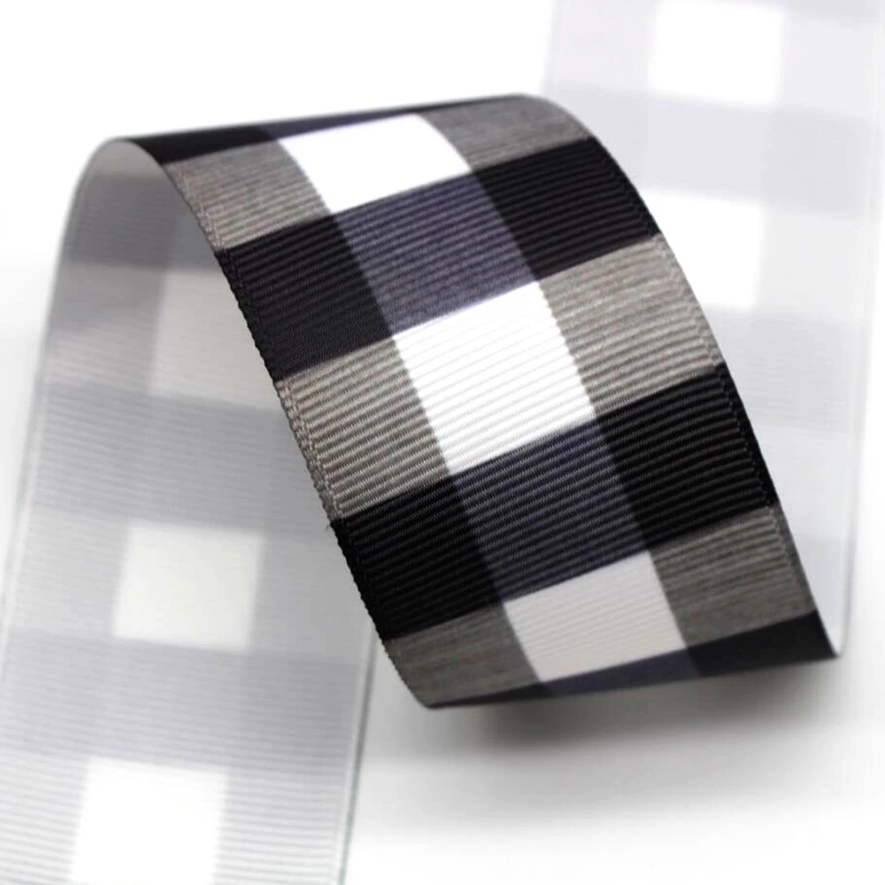 10 Yards 25MM 38MM Plaid Ribbon DIY Handmade Material Headdress Hair Bows Vertical Grid Colorful Grosgrain Ribbons