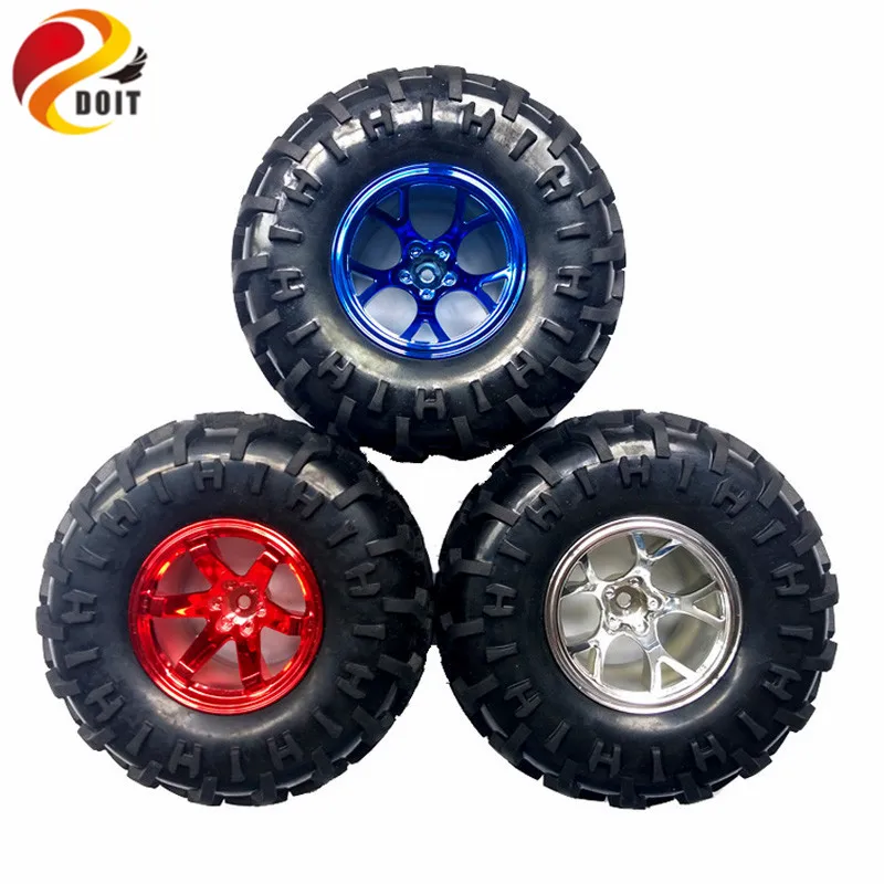 2 unids/pack 130mm rueda de goma rueda de plástico rueda de coche inteligente neumático de Robot neumático inteligente accesorio de chasis de coche DIY juguete RC
