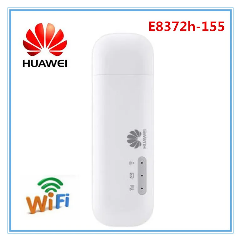 Unlocked Huawei E8372 E8372h-155 4G LTE FDD Band 1/3/5/7/8/20 TDD Band 38/40/41 150Mbps USB WiFi Modem Router Wifi Dongle