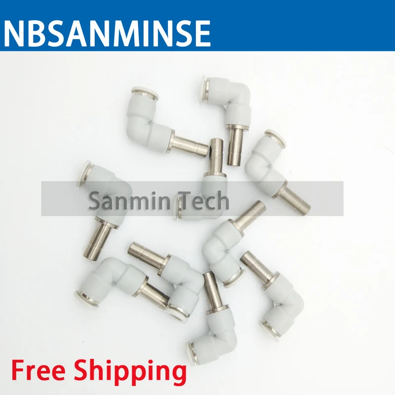 10 Pcs/Lot PLJ Coupling Tube Fittings Hose Union Elbow Reducing Connector Pneumatic Plug In Jointer Sanmin