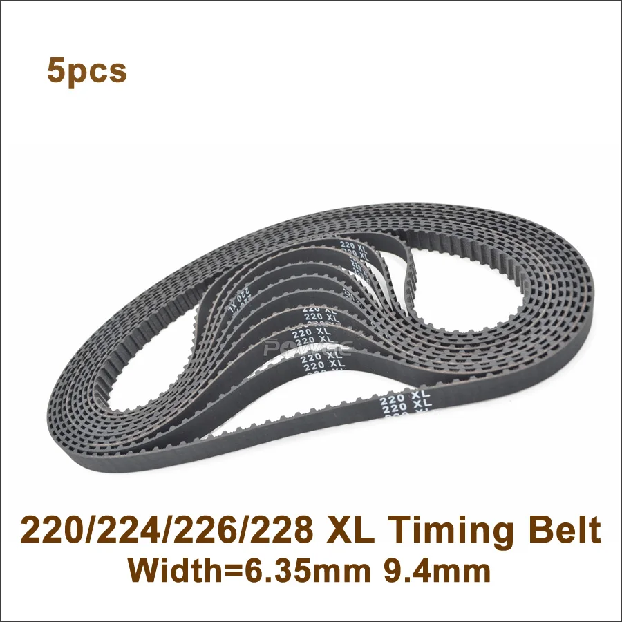 

POWGE 220/224/226/228 XL Timing Belt W=6.35/9.4mm Perimeter 558.8/568.96/574.04/579.14mm Rubber XL Belt Inch Trapezoid