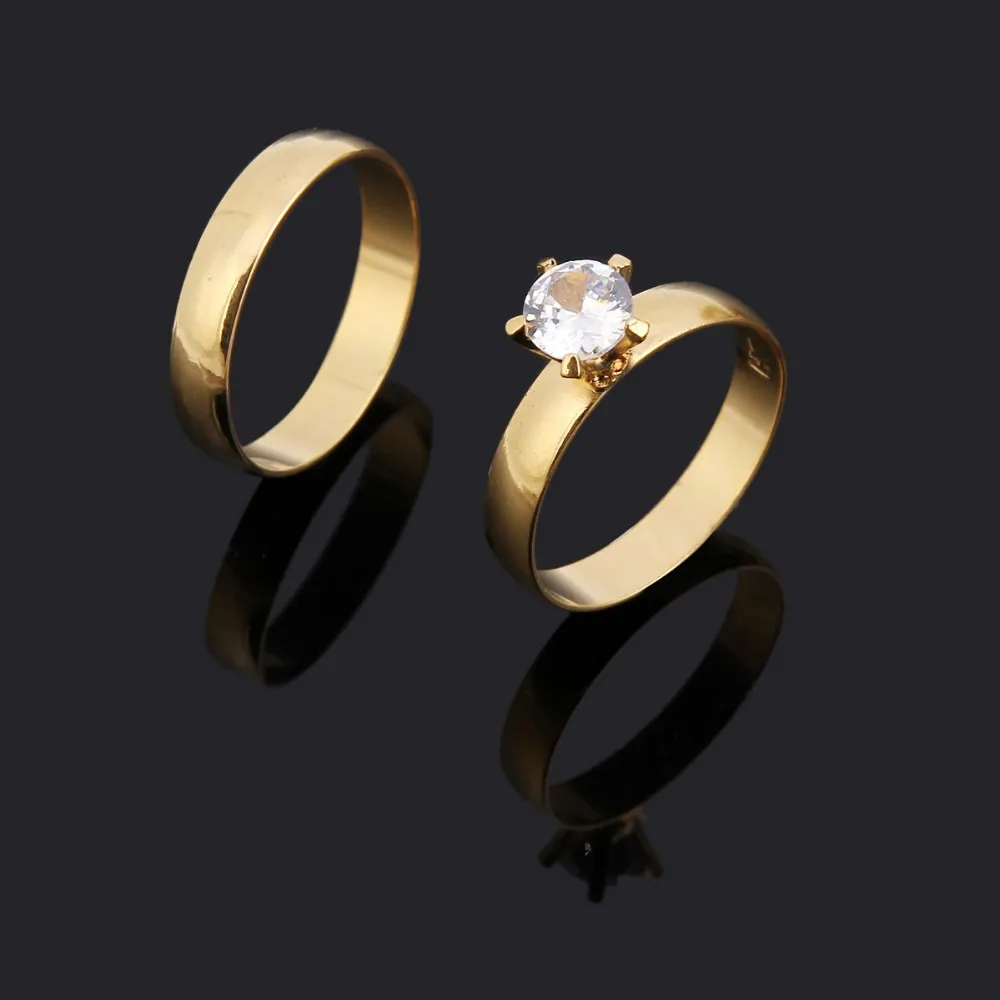 Bangrui Fashion Wedding Ring for Couples Inlay CZ Zirconia Engagement Jewelry Finger Rings