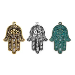 10pcs Hamsa Hand of Fatima Beads Turkish Eye Charms Pendant for Necklace Bracelet Jewelry Findings