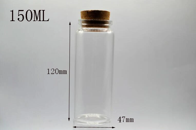 

24pcs 47*120mm Empty Glass Transparent Clear Bottles With Cork Stopper Glass Vials Jars Packaging Bottles Test Tube Containers