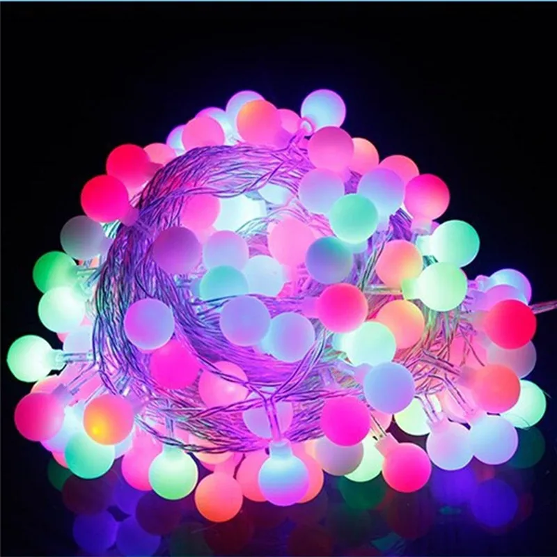 Imagem -03 - Led Árvore de Natal Guirlanda String Decoração Natal ao ar Livre Bola Cortina Navidad Fadas Luzes do Feriado Ac220v 110v 10m 100