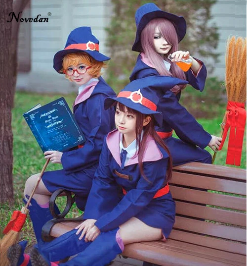 Little Witch Academia Academy Sucy Manbavaran Akko Kagari Lotte Cosplay Costumes Anime Dress Uniform Outfit Halloween Costumes