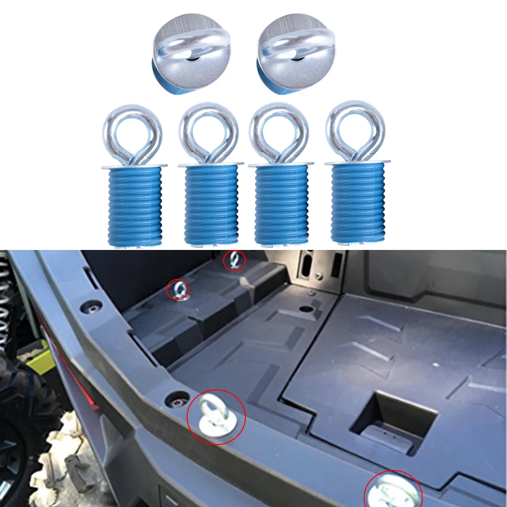 For Polaris RZR 6pcs/Set Tie Down Anchor Tie Downs Anchors Blue 570 900 ZR S 900 800 1000 XP Sportsman 110 400 450 view 5