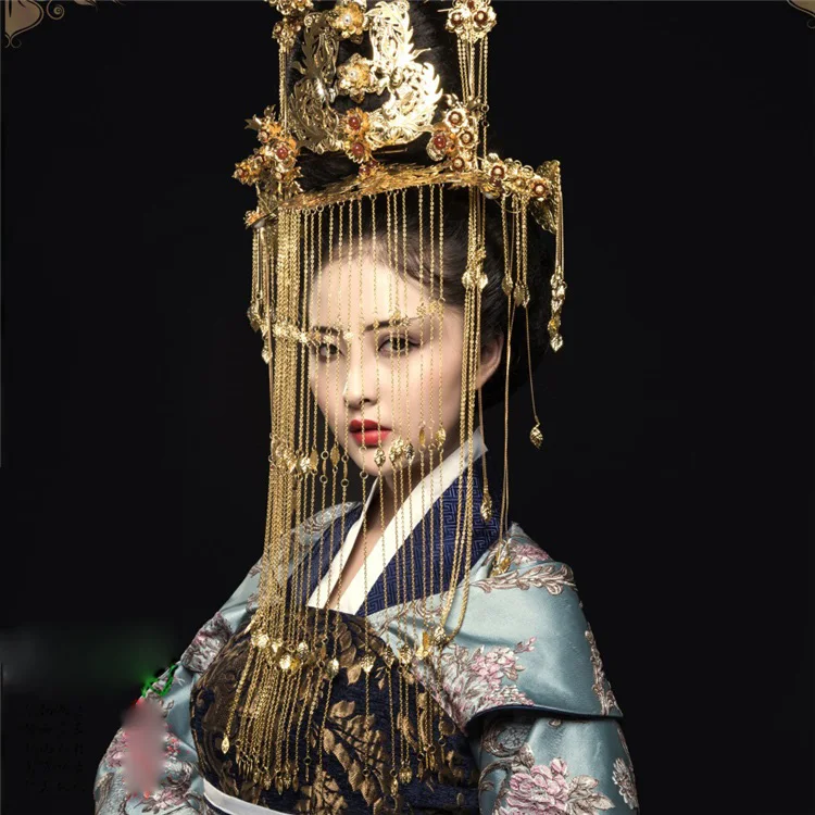 Jiu Qing Gorgeous Empress Costume for TV Play The Princess WeiYoung Costume Thematic Photography Hanfu Cosplay Long Tail