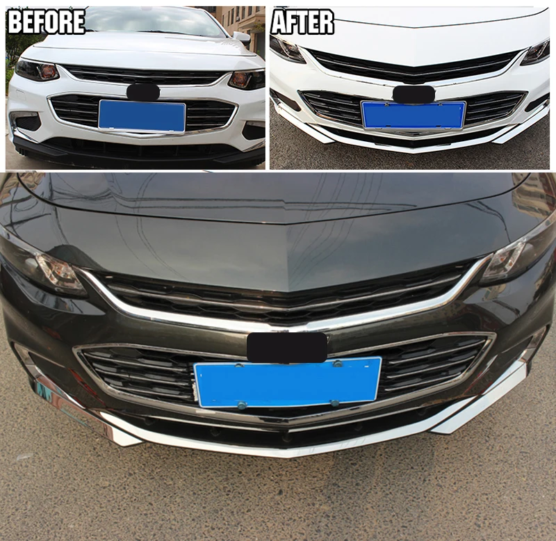 For Chevy Chevrolet Malibu 2016 2017 2018 Chrome Front Bumper Grille Cover Trim Light Accent Insert Protector Molding Garnish image 3