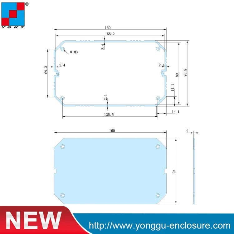 160*94-250mm (WxHxL) New Aluminum Project Box Enclosure Case Electronic DIY Case