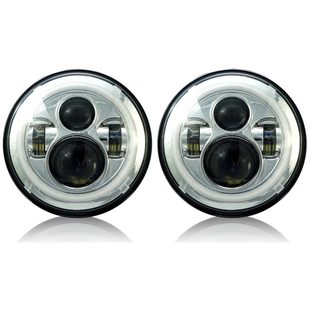 2pcs 7 Inch Round LED Headlight For Jeep Wrangler JK TJ For Hummer H1 H2 12V 24V For Suzuki Samurai Lada 4x4 urban Niva