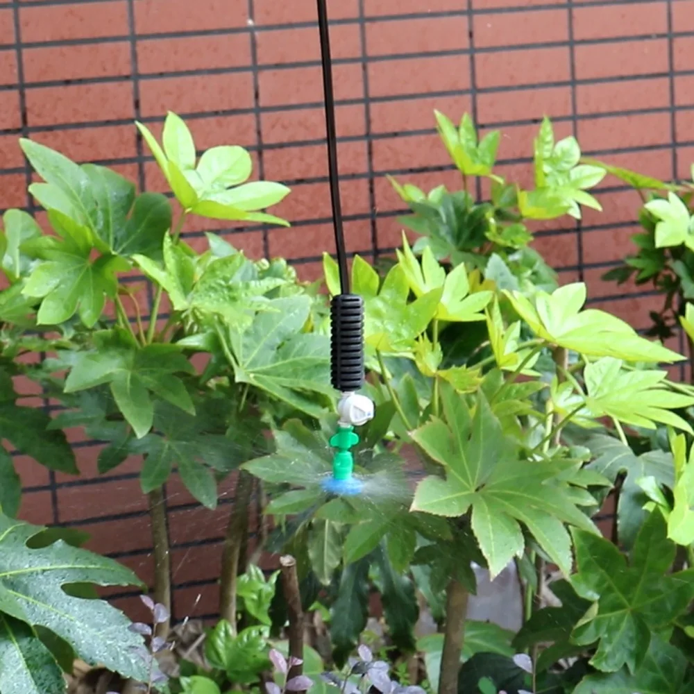 360 Degree Rotating Sprinkler Nozzle Atomization Greenhouse Garden Watering Sprinkler Spray Nozzle Agriculture Tools 100 Pcs