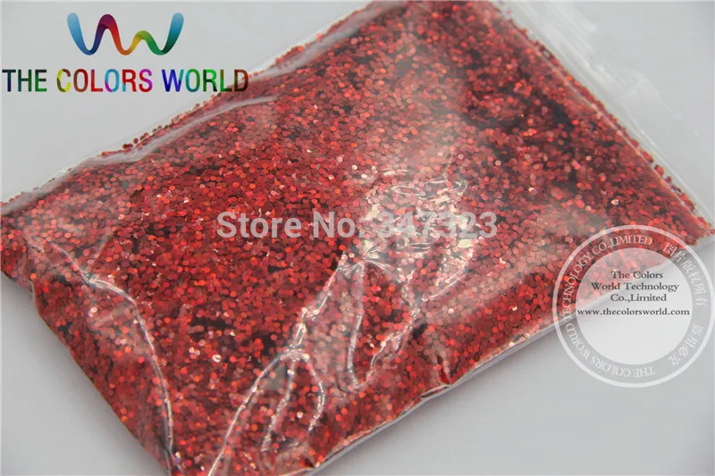 1.0MM  Laser Red  Dazzling Hexagon Glitter  Spangles Shape for DIY Nail Art Decoration-