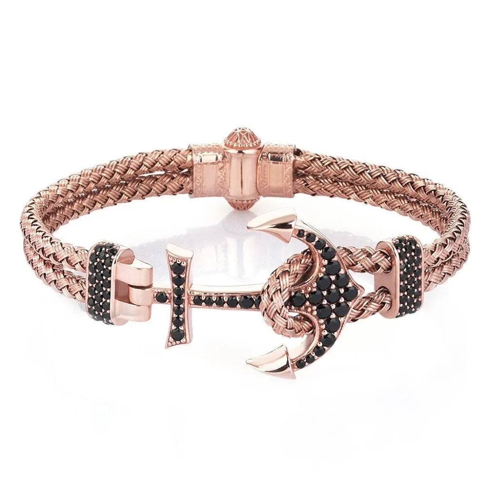 Unique Bracelet Stainless Steel Jewelry  Atolyestone Artillery WIith Anchor magnetic clasp Bangles