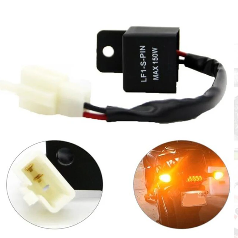 Fashion Motorcycle Motorbike 2 Pin 12V LED Turn Indicator Light Flasher Blinker Relay Signal Rate Control