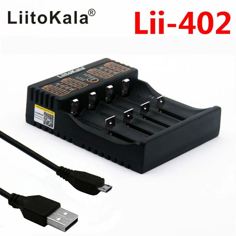 LiitoKala Lii-402 18650 Battery Charger For 26650 16340 RCR123 14500 LiFePO4 1.2V Ni-MH Ni-Cd Rechareable Battery lii402