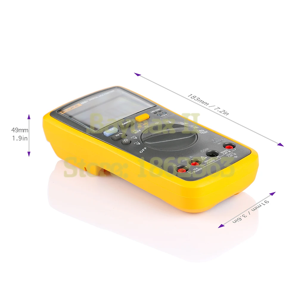 Imagem -04 - Fluke 18b Mais Tensão ac dc Corrente Capacitância Ohm Multímetro Digital de Alcance Auto Manual com Teste de Led