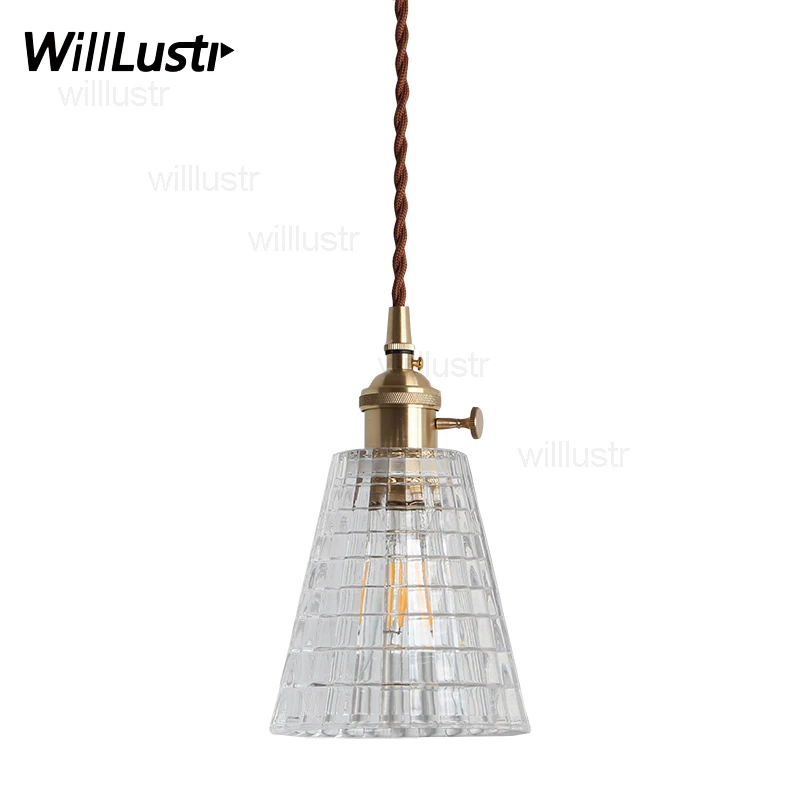 

Nordic vintage taper puzzle glass pendant light dinning room home hotel restaurant Japan light copper part glass suspension lamp