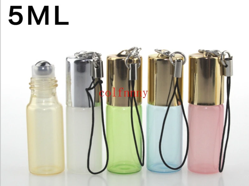 

500pcs/lot Fast Shipping 5ml Essential Oil Roller Bottles with metal Roller Balls Aromatherapy Perfumes Lip Balms Roll On Bottle