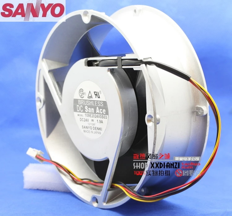 

Вентилятор охлаждения с алюминиевой рамой для Sanyo 109E2024V0S03 20070 20 см 200 мм, Круглый постоянный ток 24 В 1,9a