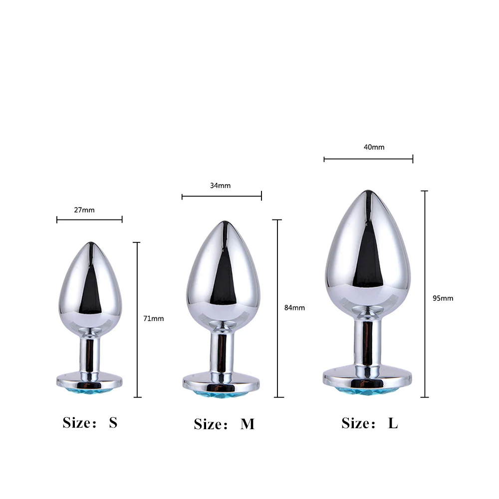 Metal Anal Plug  Jewel Decoration Butt Beads Sex Prostate Massager Anus Toys For Women and Man Couple Gay 3 Size image 2