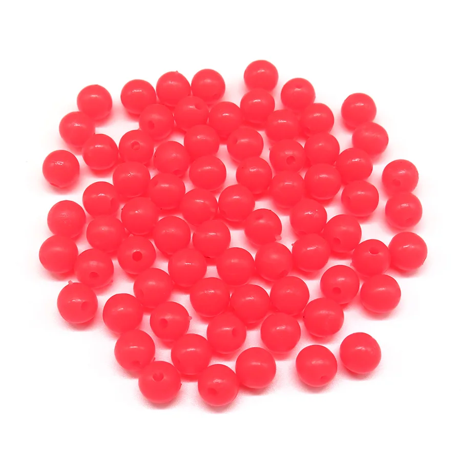 

200 pcs Luminous Fishing Float Beads Soft Olva/Round Fishing Beads Fishing Accessories Fishing Line Stopper