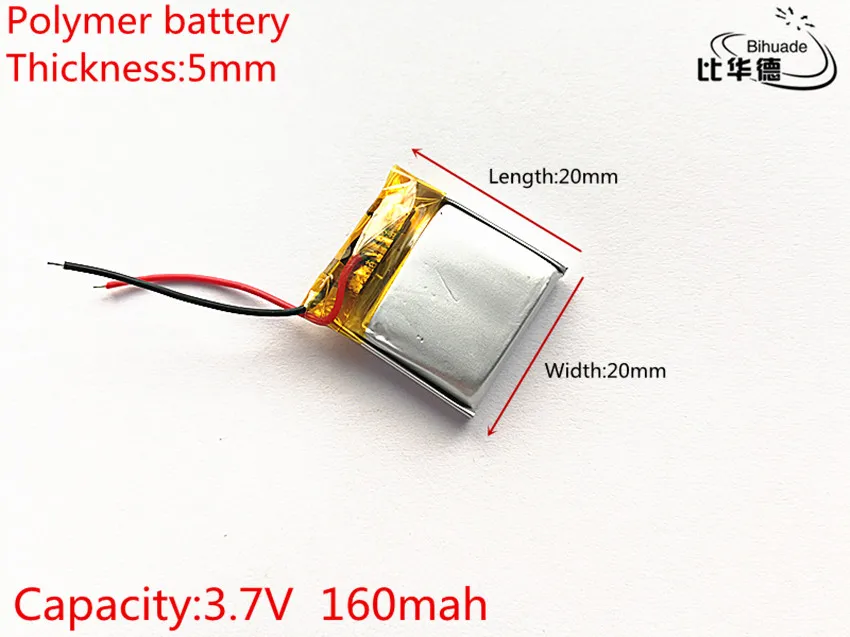 3.7 V 160 mAh 502020 bateria litowo polimerowa bateria li-po akumulator litowo jonowy akumulator baterie do Mp3 MP4 MP5 GPS dostawcy usług