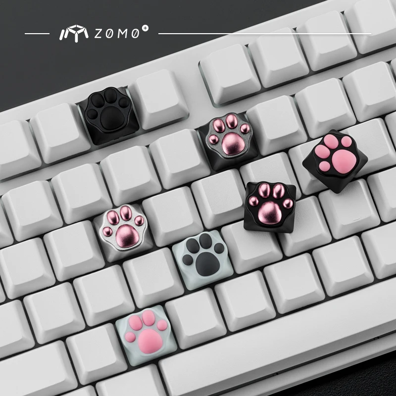 zomo Aluminum & Silicone Kitty Paw Artisan Keycap cat pad CNC anodized aluminum body Compatible with Cherry MX switches