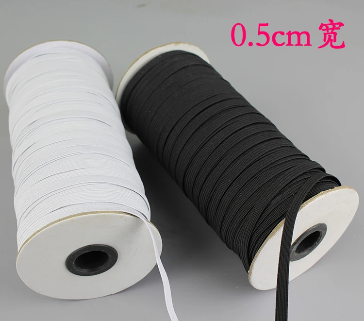 

10m/lot 0.5cm DIY handmade accessories white black flat elastic band Stretch Rope Bungee Cord Strings diy garment accessories992