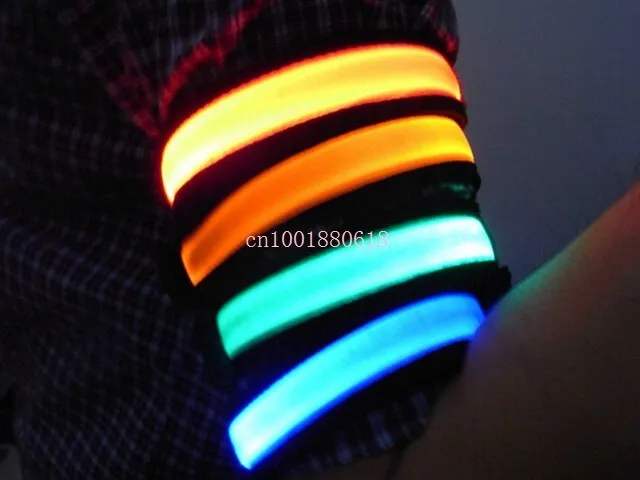 

Fast Shipping Three Style LED Reflective Armband Flashing Safety Nylon Flashing Arm Band Wrist Strap 7 colors,500pcs/lot