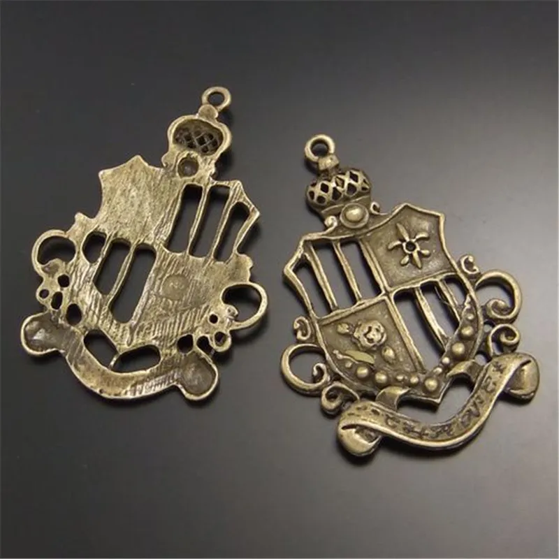 GraceAngie  15PCS Vintage Style Bronze Look Jewellry Pendant School Logo 41*32*4MM 02406