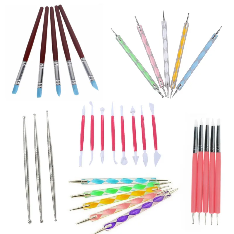 1-14pcs Plastic Silicone Steel Clay Sculpting Set Wax Carving Pottery Tools Carving Sculpture Shaper Polymer Modeling Clay Tool