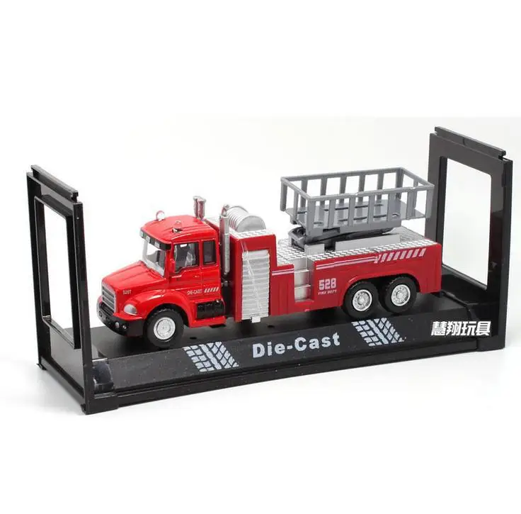 Free shipping ! 1 : 60 alloy pull back Sound and light Fire engine toy model,Classic Toys,Children\'s educational toys