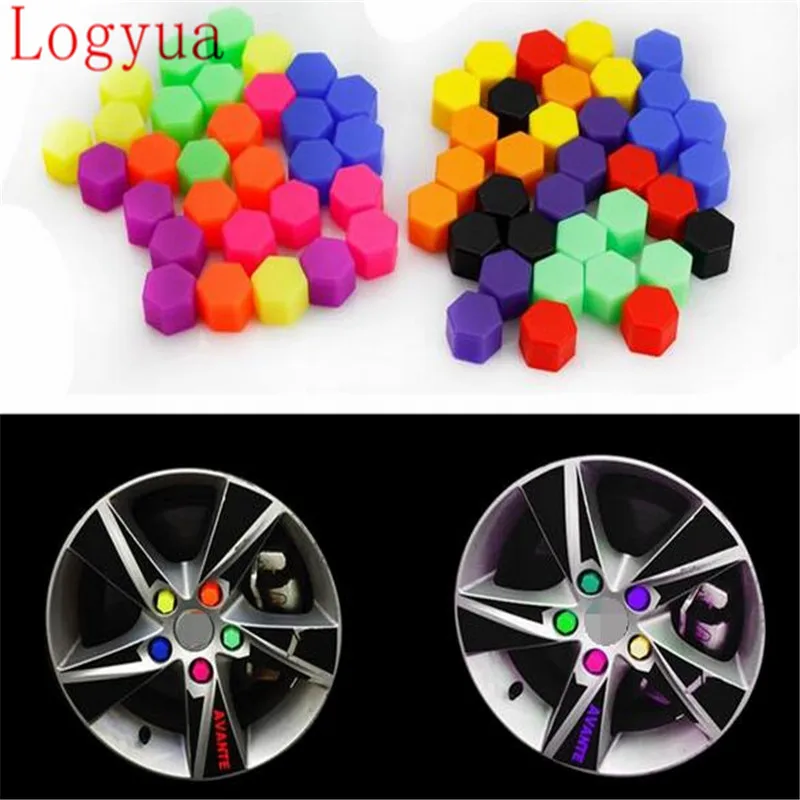 100pcs (5 sets) X Car Luminous 19mm Silica Bolt Cap Wheel Screw Nut Cover Protective Hub Protector Caps For Cars Accessories