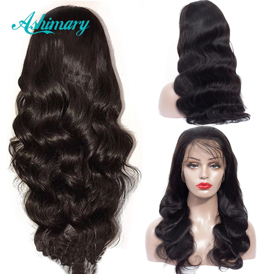 

Lace Front Human Hair Wigs Pre Plucked Hairline Brazilian Body Wave 13x6 Lace Frontal wig With Baby Hair For Women Ashimary