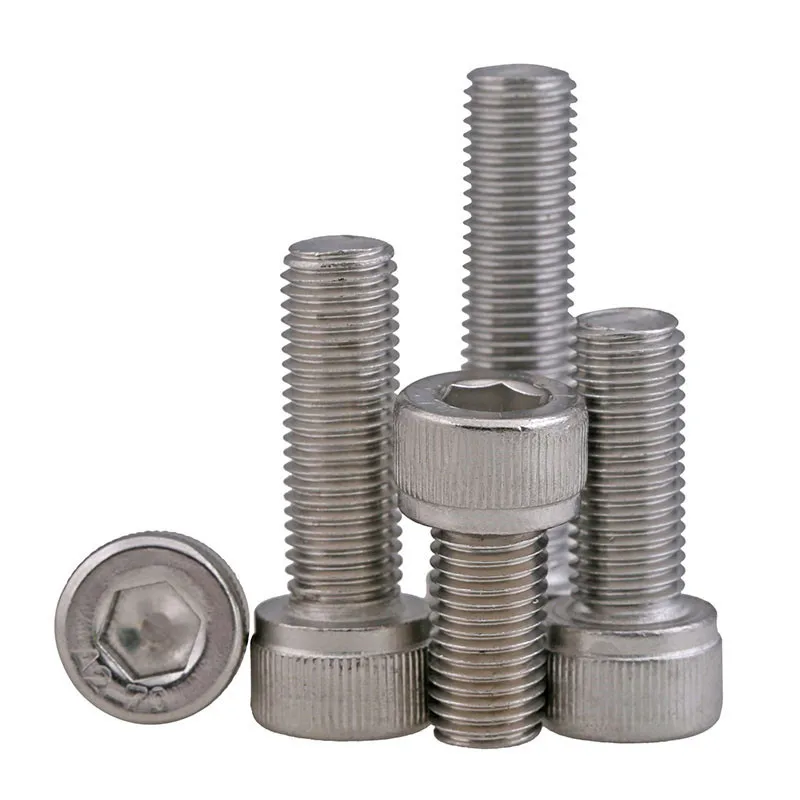 5PCS M12*1.25*20/25/30/35/40/50 m12 Stainless steel Fine thread hex hexagon socket cap head screw  pitch 1.25mm