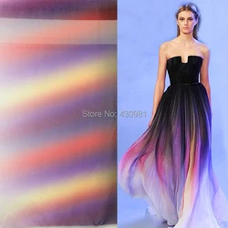 new arrive imitated silk fabric 100d chiffon colorful gowns dress material gradual chiffon fabric sheer