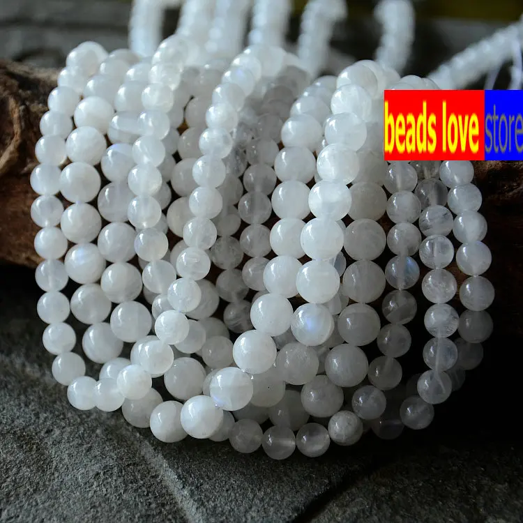 AAA+ Natural White Moonstone Stone Round Loose  Beads for Jewelry Making DIY Bracelets 6/8/10mm Gems Beads