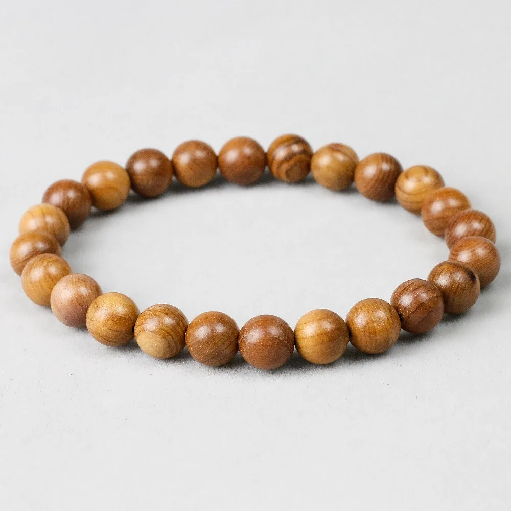 Authentic African Wood Bracelet Beads 8mm Wood Sandalwood Prayer Bracelet Drop shipping Men Women Jewelry Elastic Line