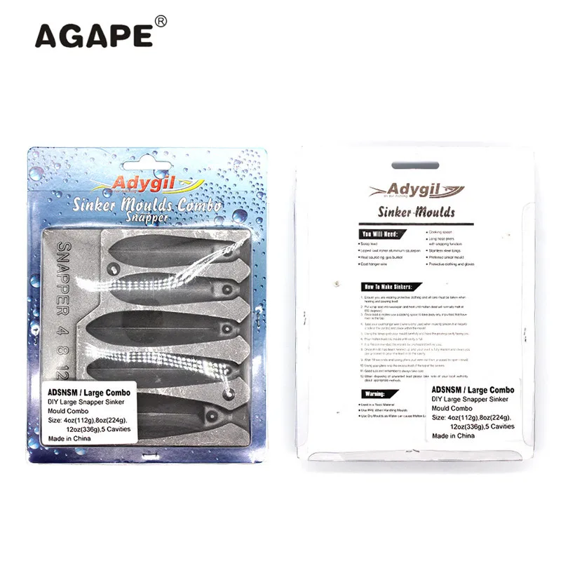 Imagem -06 - Agape-moldes de Fundição para Snapper Pesca Molde Chumbado Adsnsm Combinação Grande Bricolage 112g 224g 336g Cavidades