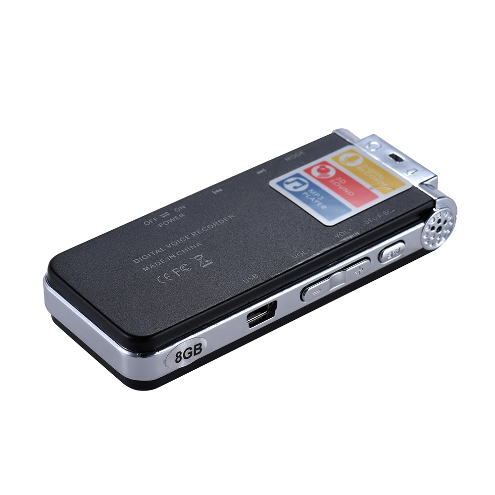 Новое поступление, 8 ГБ Мини USB диктофон, флэш-цифровой Аудио Диктофон, 650Hr Диктофон, 3D стерео MP3-плеер