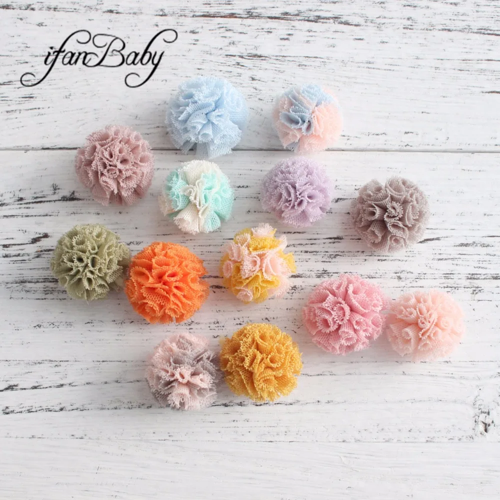 

Craft flowers for Boutique Hair Accessories Mesh ball round Flower Handmade tulle Hair Flowers