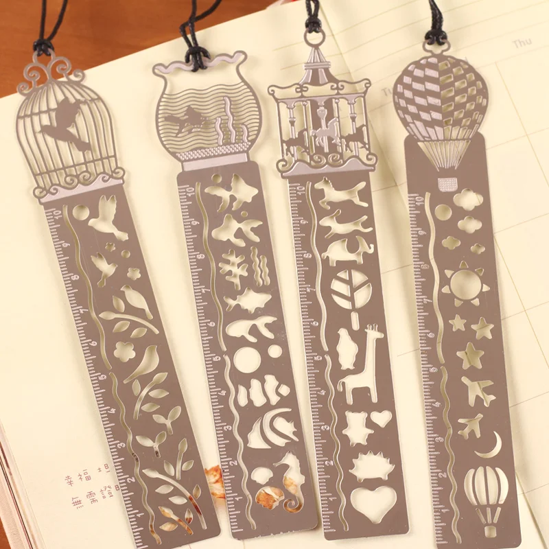 cutout stainless steel bookmark ruler beautiful metal ruler