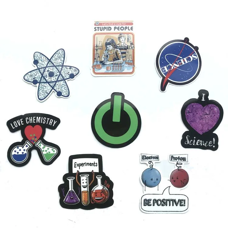 50 Pcs Science Chemistry Lab Astronaut Stickers Blockchain Code Brain Scientists Funny Stickers For Child Gift Decor Luggage