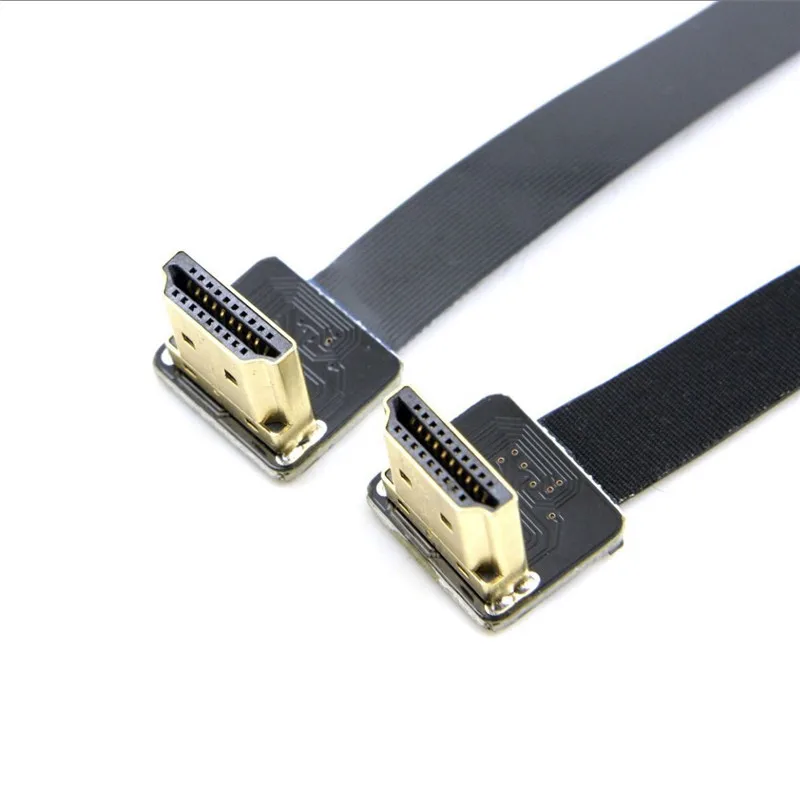 Двойной поворотный 90-градусный FPV HDMI-совместимый тип A штекер-штекер HDTV FPC плоский кабель для мультикоптера аэрофотосъемки