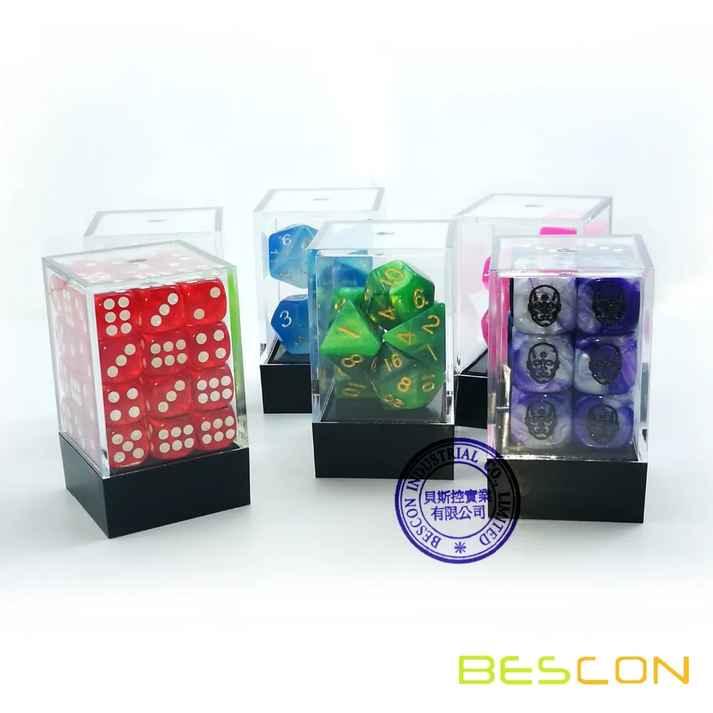 Classic Brick Box for RPG Dice Clear Plastic Dice Box Brick Dice Case Dice Packaging, 5pcs Set